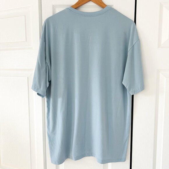 SHEIN Blue Oversized Smiley Face Graphic T-Shirt Size Small Short Sleeve EUC - Picture 2 of 4